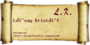 Lévay Kristóf névjegykártya