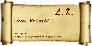 Lévay Kristóf névjegykártya