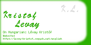 kristof levay business card